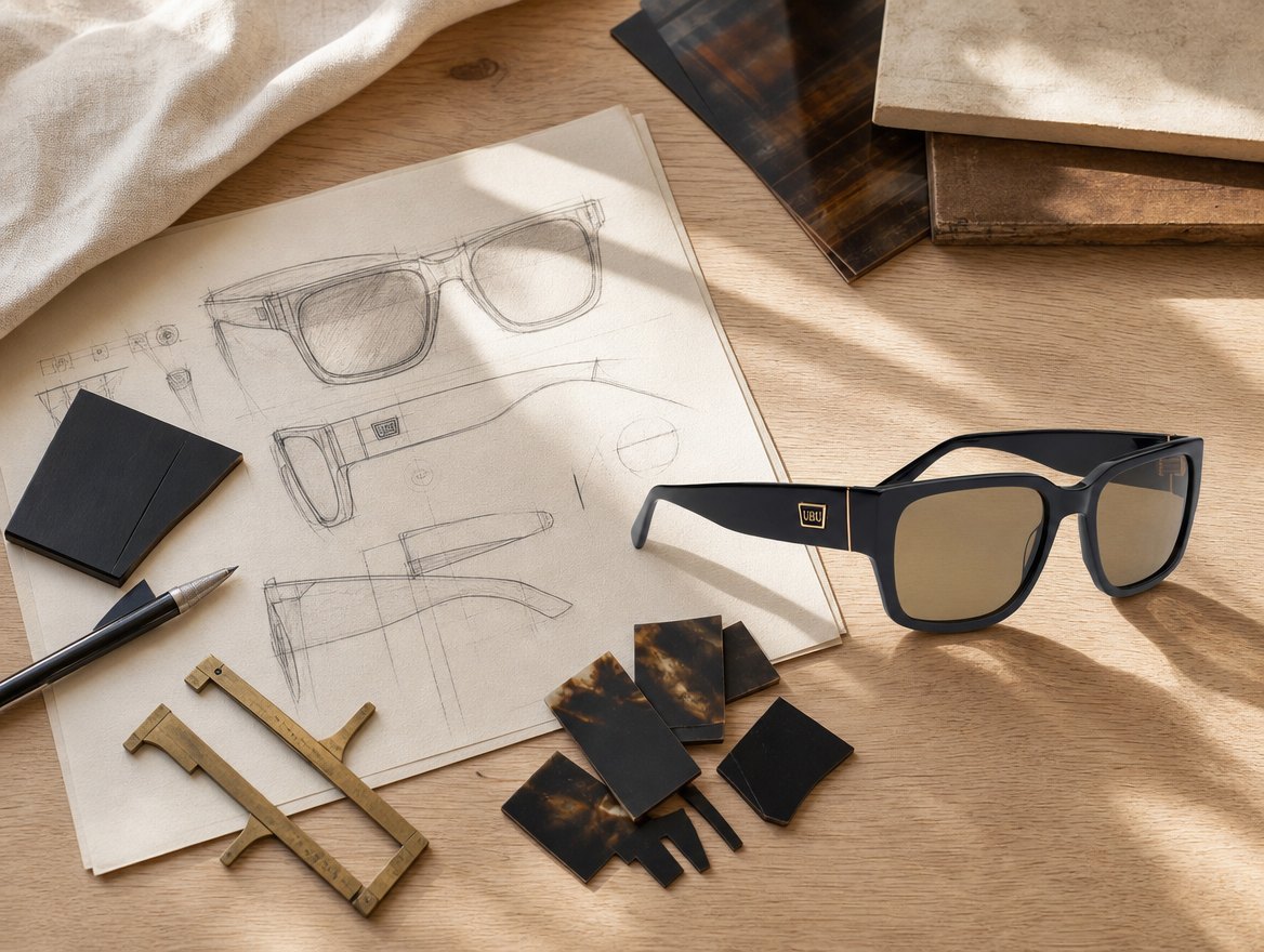 Sketches, tools and a finished Genesis frame on the design bench